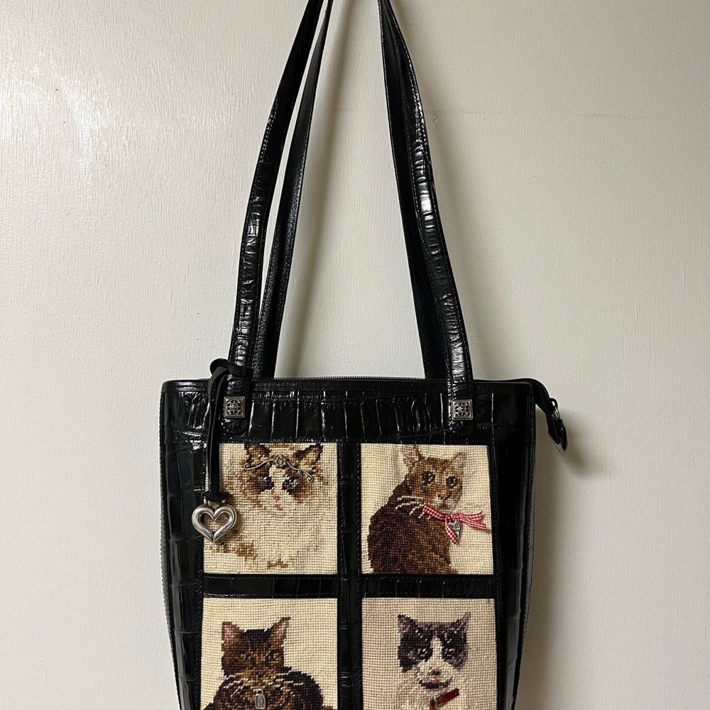 Brighton Retired Fancy Feline Needlepoint Tapestry’s Pattern Tote Bag